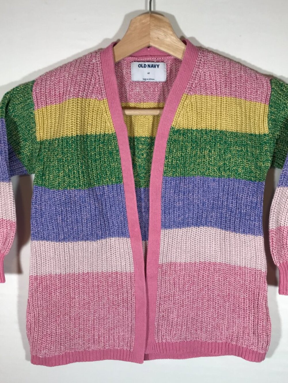 Old Navy Girl's 4T Multicolor Long Sleeve Open Front Cardigan Sweater